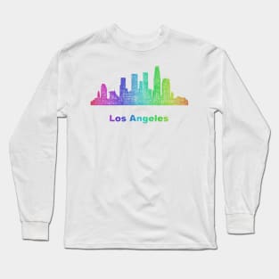 Rainbow Los Angeles skyline Long Sleeve T-Shirt